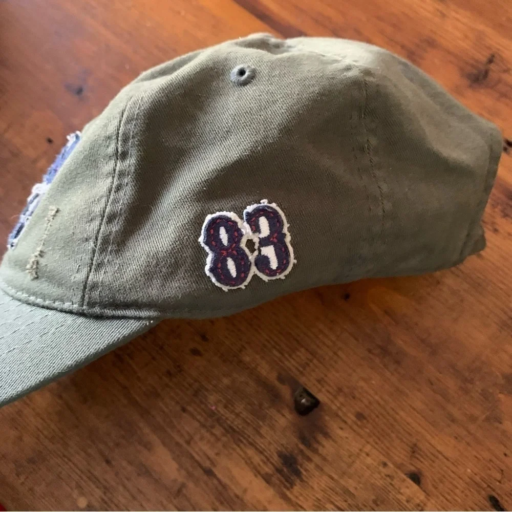 Bon Jovi 83 Army Green Navy Distressed Ball Cap - Picture 5 of 5